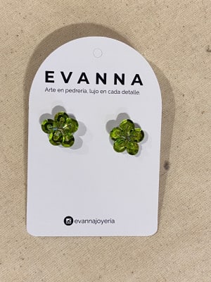 Aros Topo Mini Flor Verde Tornasol1
