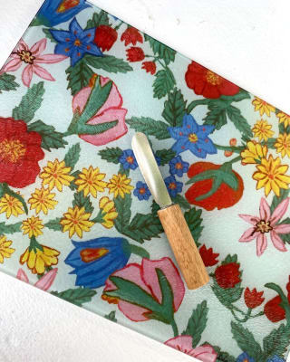 Tabla de vidrio Casa en Flor Flores verde