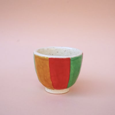 Taza café rojo verde 011