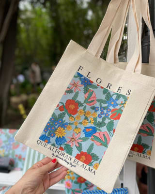 Totebag Casa en Flor Celeste