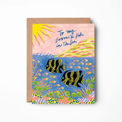 Tarjeta de felicitación con tu pez favorito