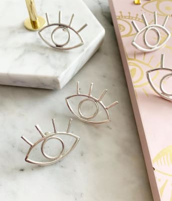 Aros Ojos Pestañas PLATA Plata