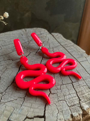 Aros Snake Rojo Fluor