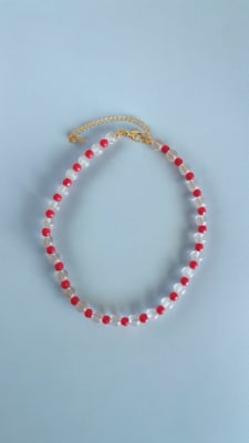 Collar Cuarzo y Rojo1