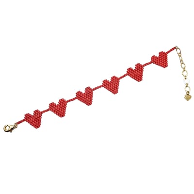 Pulsera Corazones Rojos