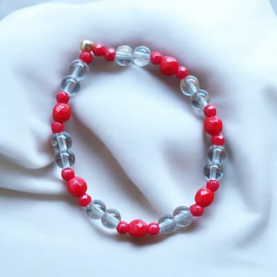 Pulsera Cuarzo y Rojo