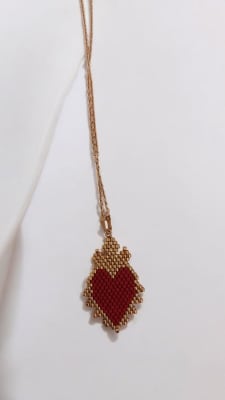 Collar Sagrado Corazon Rojo miyuki