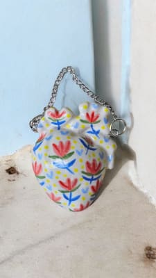 Corazón pared flores