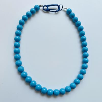 Collar Vidrio Transparente Celeste