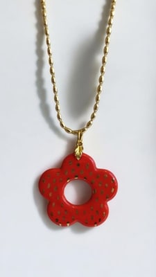 COLLAR FLOR ROJA GRANDE