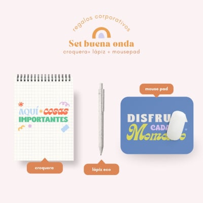 Set Buena Onda Croquera+Lapiz+Mousepad