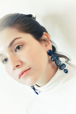 Aros mariana azul brillo