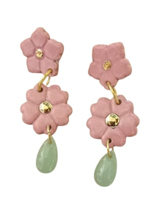 Aros Flores con piedra