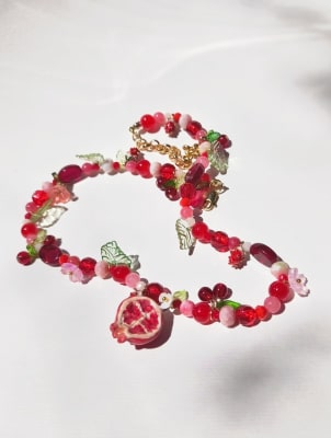 Collar granada rosa 0381