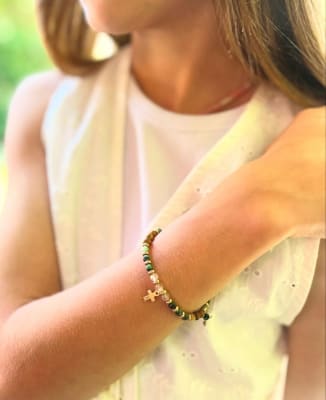 Pulsera Cruz con piedras1