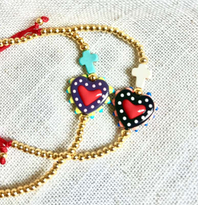 Pulsera Corazon Morado1