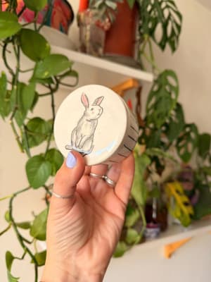 Joyero caja redonda conejo 22