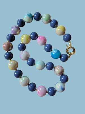 Collar azul/multicolor