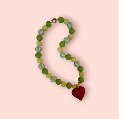 Collar verde/blanco maxi