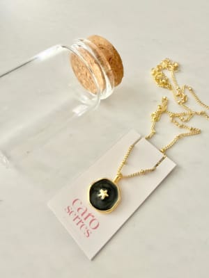 Collar Frasco Enchapado Estrella Esmaltada