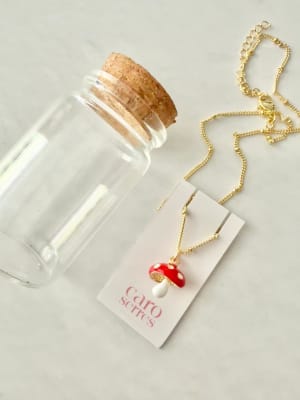 Collar Frasco Enchapado Oro Honguito