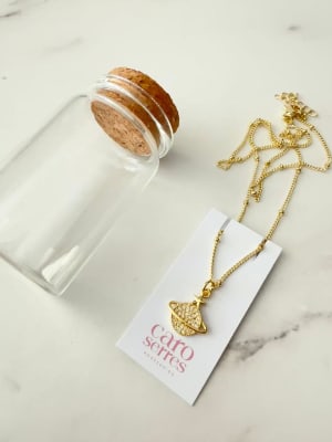 Collar Frasco Enchapado Oro Planeta