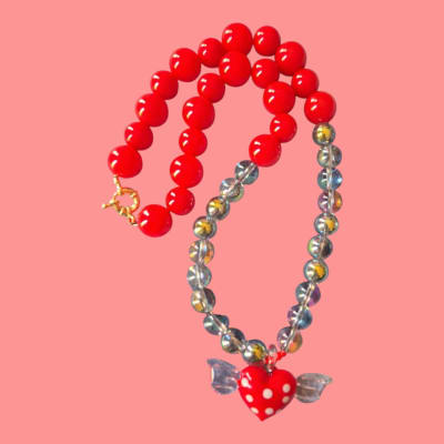 Collar traslucido vidrio soplado