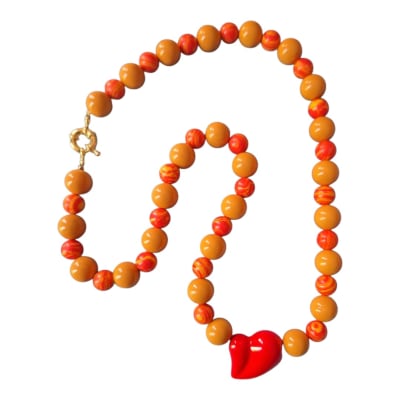 Collar Malaquita naranja1