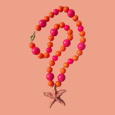 Collar ros estrella rosada