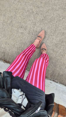 Patas Rayas burdeo y fucsia