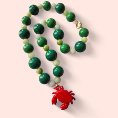 Collar maxi verde cangrejo