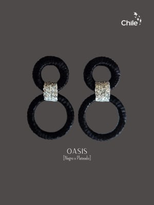 AROS OASIS NEGRO X PLATEADO