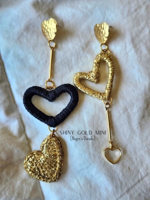 AROS SHINY GOLD MINI NEGRO X DORADO