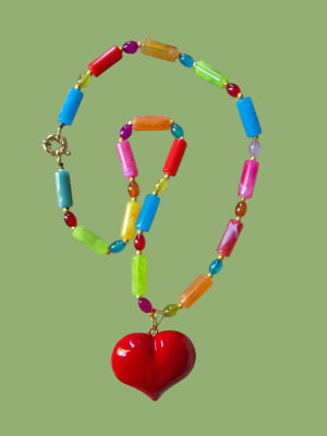 Collar maxi corazòn rojo1