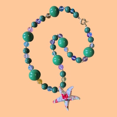 Collar verde estrella pintada1