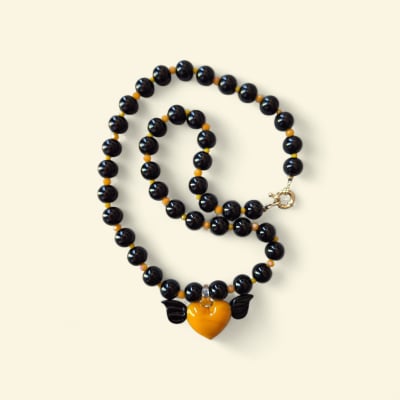 Collar Vidrio Soplado Negro1