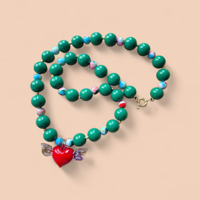 Collar Vidrio Soplado Verde1