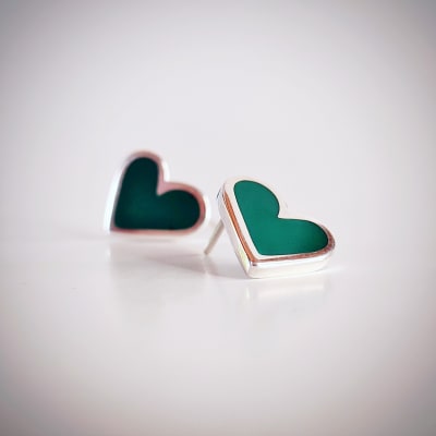 Aros Corazón verdes