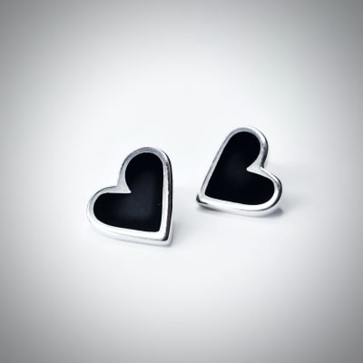 Aros Corazón negro