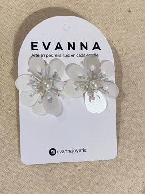 Aros Topo FLOR Blanco