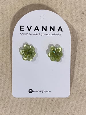 Aros Topo Mini Flor Verde