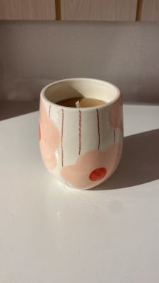 Vela recipiente de ceramica