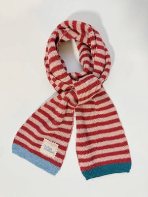 Bufanda S lineas merino rojo rosa1