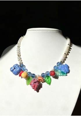 Collar Racimo perla y cintas