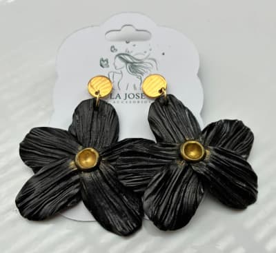 Aros Flor Negro