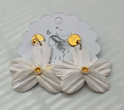Aros Flor Tinny  Blanco