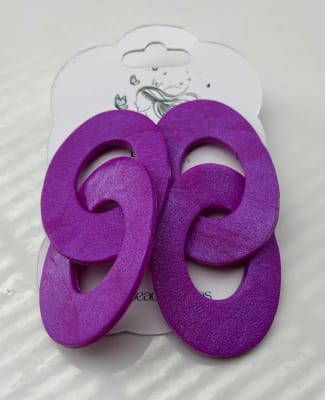 Aros Ovalados Doble Morado