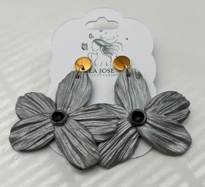 Aros Flor Plateado