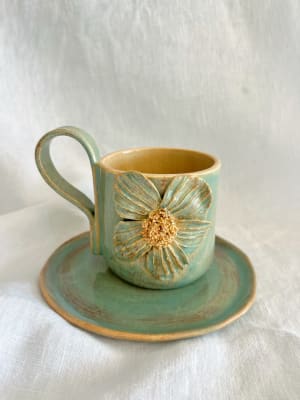 Taza flor y plato