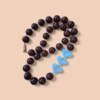 Collar Café/3 corazones